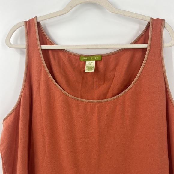 Sigrid Olsen terracotta cotton soft knit scoop neck tank top plus size 3X - Picture 5 of 12